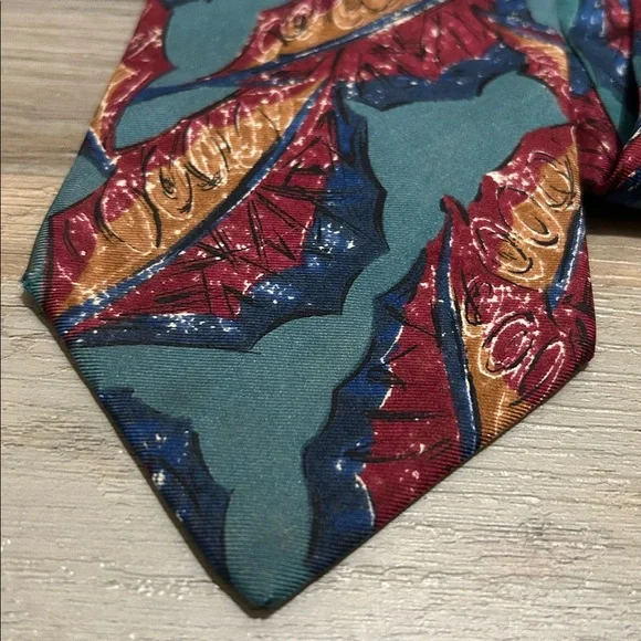 CHRISTIAN DIOR MENS TIE Green Blue BROWN, RED 3.75 X 57 Career Office Business - Picture 5 of 9